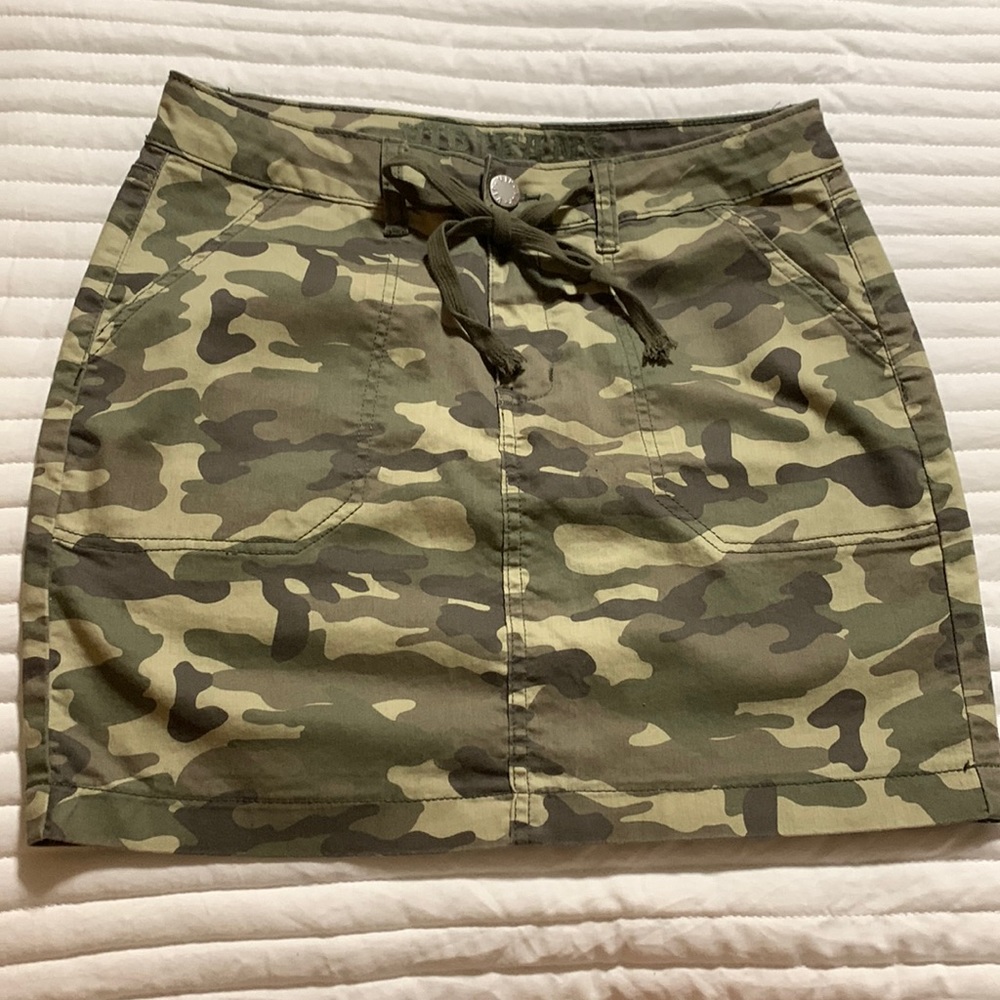 Camo Jean Mini Skirt
